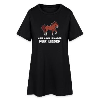 Cool Islandpferde Statement Pferdeliebe Pferde - Frauen T-Shirt-Kleid - Schwarz - Vorne