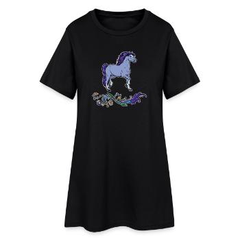 Cool Pferde Islandpferde Pferdeliebe Haflinger - Frauen T-Shirt-Kleid - Schwarz - Vorne