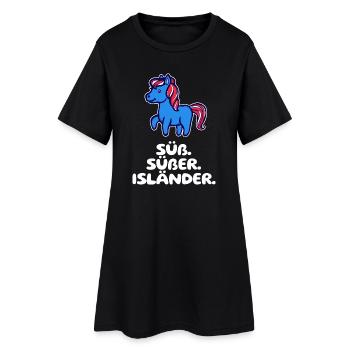 Islandponys Statement Islandpferde Pony Pferdenarr - Frauen T-Shirt-Kleid - Schwarz - Vorne