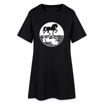 Cheval Fou Chevaux Islandais Gallop Cheval Amour - Robe T-shirt Femme - noir - Devant