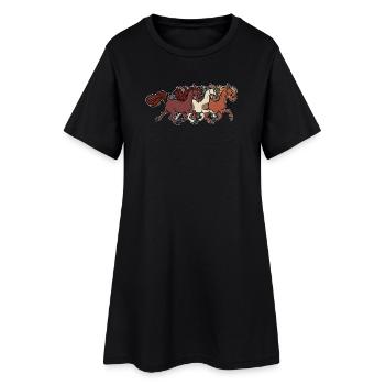 Étalon Chevaux de galop Chevaux islandais Cheval Fou - Robe T-shirt Femme - noir - Devant