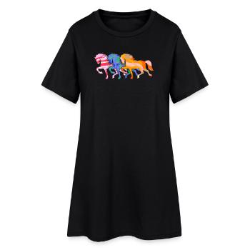 Chevaux islandais Chevaux de galop Cheval Amour Islandens - Robe T-shirt Femme - noir - Devant