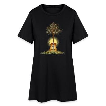 motif de guitare surréaliste rayonnant avec arbre - Robe T-shirt Femme - noir - Devant