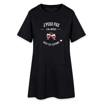 Je peux pas j'ai apéro avec les copains - Robe T-shirt Femme - noir - Devant