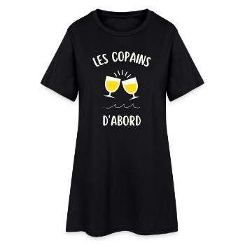 Les copains d'abord - Robe T-shirt Femme - noir - Devant