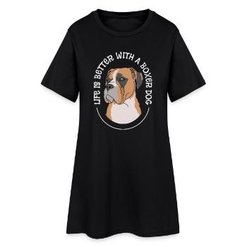 Boxer Dog La vie est meilleure avec un boxer Dog - Robe T-shirt Femme - noir - Devant