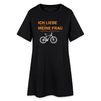 Ich liebe meine Frau Fahrrad - Frauen T-Shirt-Kleid - Schwarz - Vorne