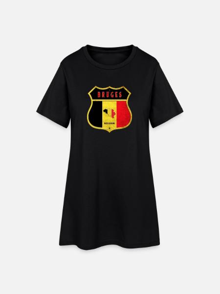 Brügge Belgien Wappen Flaggen Design - Frauen T-Shirt-Kleid - Schwarz