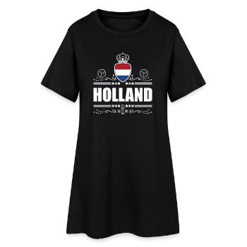 HOLLAND | Pays-Bas White Lineart - Robe T-shirt Femme - noir - Devant