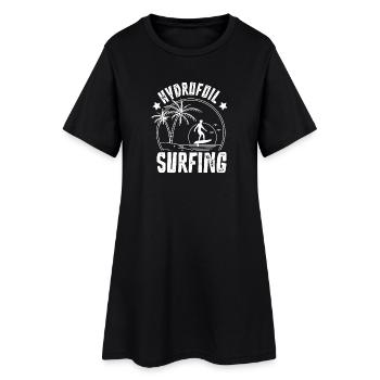 Hydrofoil Surfing Surf Surfer Hydrofoil Surfen - Frauen T-Shirt-Kleid - Schwarz - Vorne