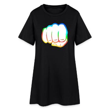 Poing serré coloré poing bosse cool symbole de logo cool - Robe T-shirt Femme - noir - Devant