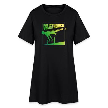 Calisthenics Gradient Pose Square Design - Frauen T-Shirt-Kleid - Schwarz - Vorne