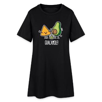 Drôles de crottes de tortilla au guacamole à l’avocat - Robe T-shirt Femme - noir - Devant
