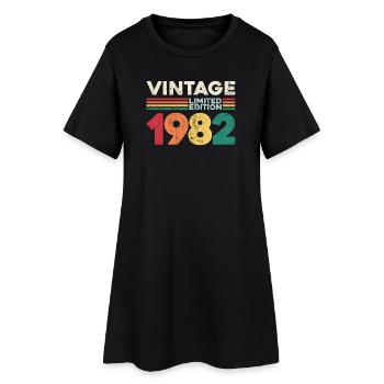 Rétro 1982 Vintage Édition Limitée - Robe T-shirt Femme - noir - Devant
