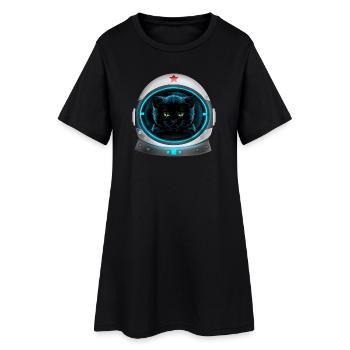 astronaute chat de l’espace en colère - Robe T-shirt Femme - noir - Devant