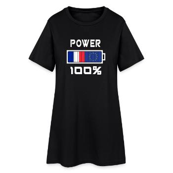 Europe and France Power 100% - Women’s T-Shirt Dress - black - Front