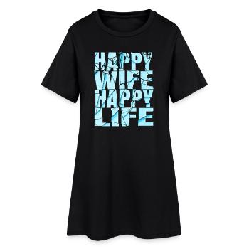 Femme heureuse vie heureuse - Robe T-shirt Femme - noir - Devant