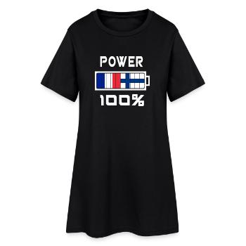 Finland and France power 100% - Women’s T-Shirt Dress - black - Front