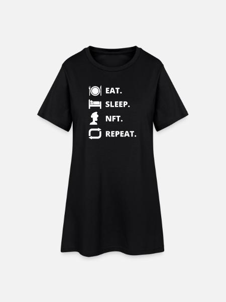 Eat Sleep NFT Repeat - Robe T-shirt Femme - noir