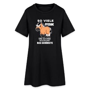 Norwegisches Fjordpferd Pferd Hauspferd - Frauen T-Shirt-Kleid - Schwarz - Vorne