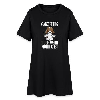 Basset Hound - Frauen T-Shirt-Kleid - Schwarz - Vorne