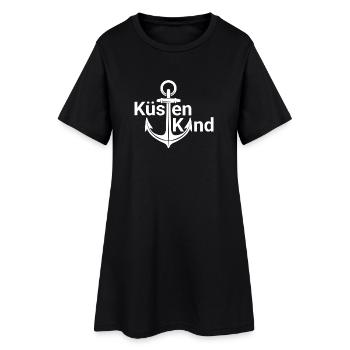 Küstenkind - Frauen T-Shirt-Kleid - Schwarz - Vorne