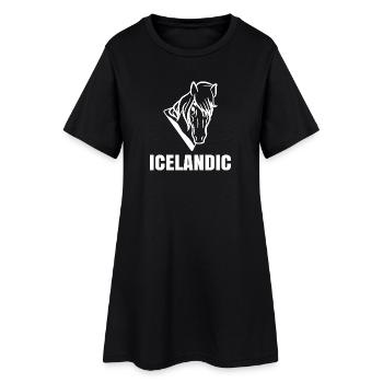Islandpferde Vintage Pferde Spruch Pferdeliebe - Frauen T-Shirt-Kleid - Schwarz - Vorne