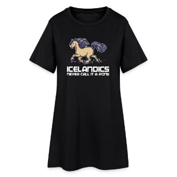 Drôle de déclaration de poney Chevaux islandais Chevaux - Robe T-shirt Femme - noir - Devant