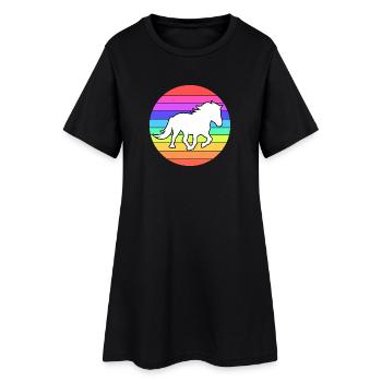 Chevaux Cheval Fou Haflinger Galop Chevaux islandais - Robe T-shirt Femme - noir - Devant