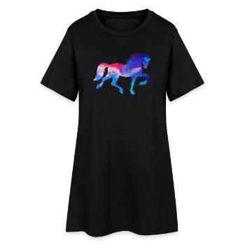 Cheval Fou Étalon Galop Chevaux Islandais Chevaux - Robe T-shirt Femme - noir - Devant