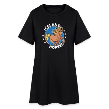 Chevaux islandais Poneys islandais Poney Déclaration Chevaux - Robe T-shirt Femme - noir - Devant