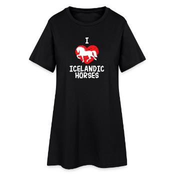 I Love Horses Heart Icelandic Horses Déclaration - Robe T-shirt Femme - noir - Devant