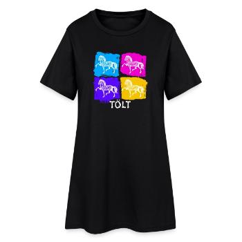 Islandpferde Pferde Tölt Spruch Pferdeliebe - Frauen T-Shirt-Kleid - Schwarz - Vorne