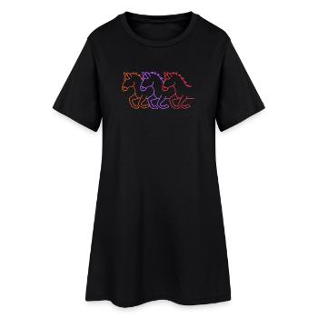Chevaux Galop Chevaux islandais Mare Trot Équitation - Robe T-shirt Femme - noir - Devant