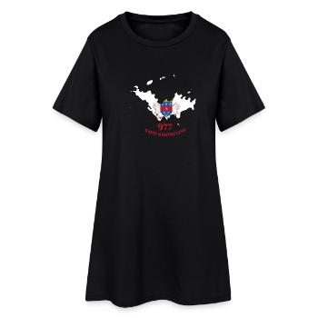 Saint-Barthelemy - Frauen T-Shirt-Kleid - Schwarz - Vorne