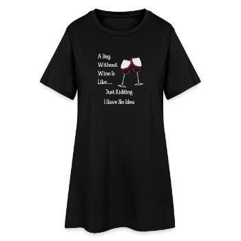 Une journée sans vin ? NON MERCI - Robe T-shirt Femme - noir - Devant