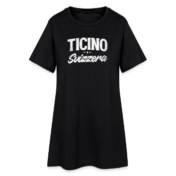 Logo d’écriture Tessin Suisse - Robe T-shirt Femme - noir - Devant
