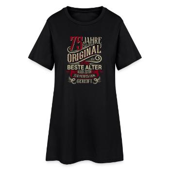 75. Geburtstag Vintage Retro - Frauen T-Shirt-Kleid - Schwarz - Vorne