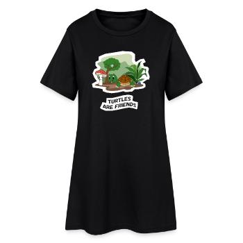 Les tortues sont amies - Robe T-shirt Femme - noir - Devant