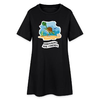 Les dinosaures sont amis - Robe T-shirt Femme - noir - Devant