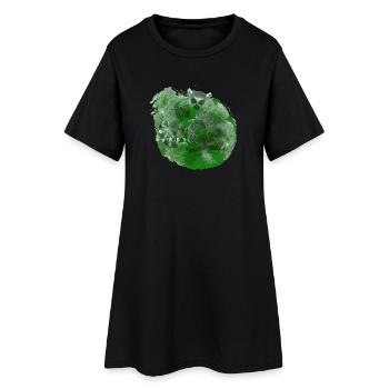 außergewöhnliche Tieroutfits, Katta Palmblätter - Frauen T-Shirt-Kleid - Schwarz - Vorne