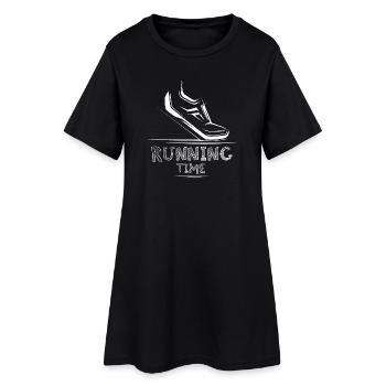 running time icon runner shoe illustration icon - Women’s T-Shirt Dress - black - Front