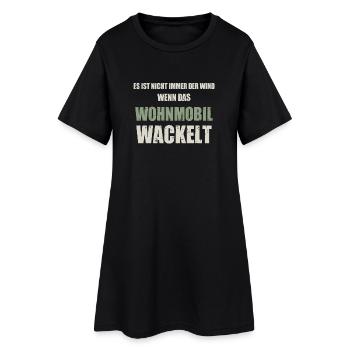 Cooles Camper Reisemobil Wohnmobil Fun Shirt - Frauen T-Shirt-Kleid - Schwarz - Vorne