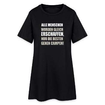 Cooles Camper Reisemobil Wohnmobil Fun Shirt - Frauen T-Shirt-Kleid - Schwarz - Vorne