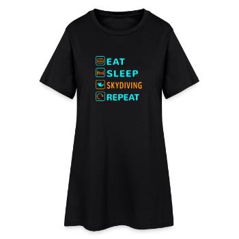 Eat. Sleep. Skydiving. Repeat Design - Women’s T-Shirt Dress - black - Front