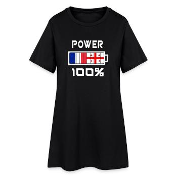 La Géorgie et la France alimentent 100% - Robe T-shirt Femme - noir - Devant