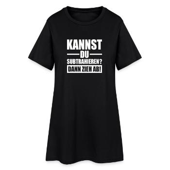 Kannst Du Subtrahieren Dann Zieh Ab Mathelehrer - Frauen T-Shirt-Kleid - Schwarz - Vorne