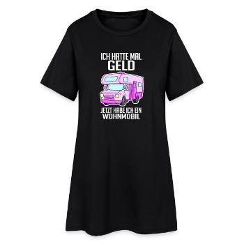 Wohnmobil Wohnwagen Campen Camping - Frauen T-Shirt-Kleid - Schwarz - Vorne