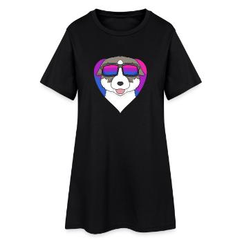 Chien bisexuel Thaïlandais Bangkaew - Chien avec lunettes - Robe T-shirt Femme - noir - Devant