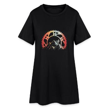 Vélo Et Montagne - Robe T-shirt Femme - noir - Devant